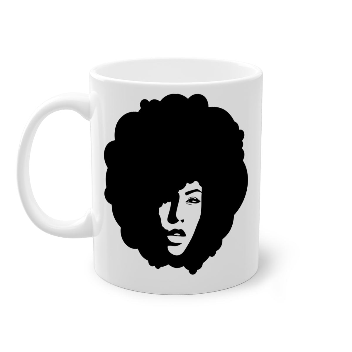 Black Women - Queen 86# Mug with colorful handle and interior, showcasing a glossy finish and elegant design.