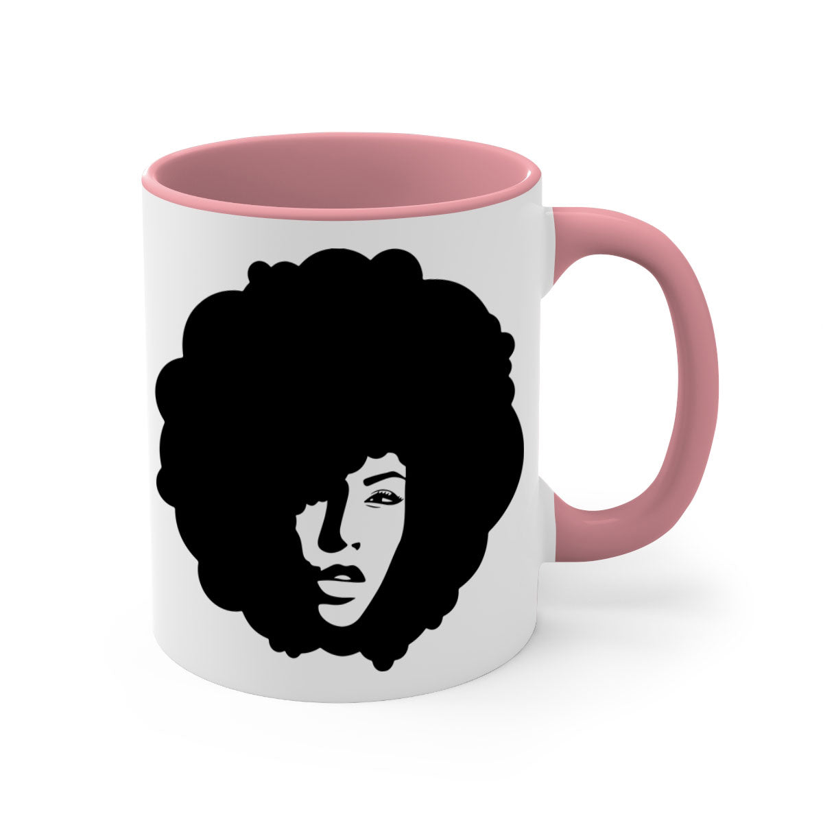 Black Women - Queen 86# Mug with colorful handle and interior, showcasing a glossy finish and elegant design.