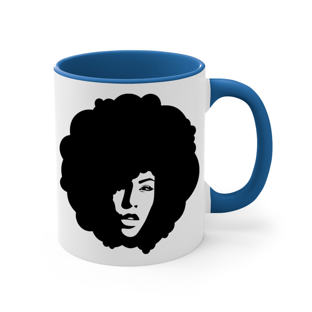 Black Women - Queen 86# Mug with colorful handle and interior, showcasing a glossy finish and elegant design.