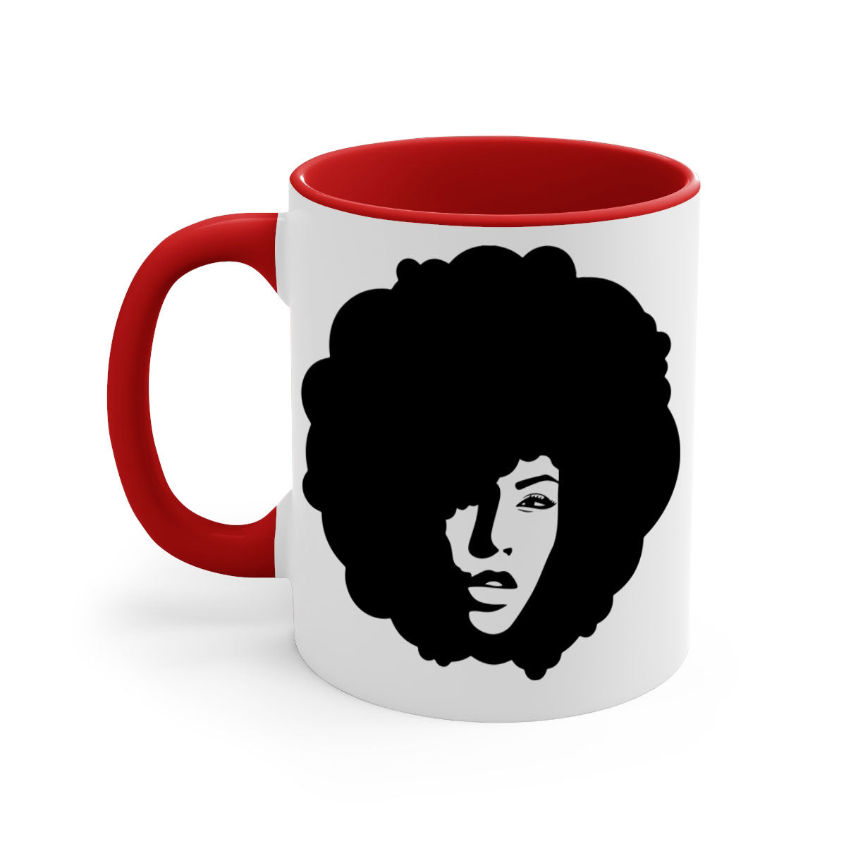 Black Women - Queen 86# Mug with colorful handle and interior, showcasing a glossy finish and elegant design.