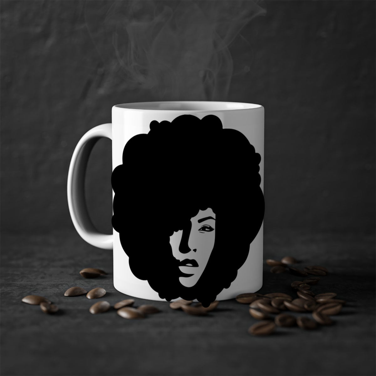 Black Women - Queen 86# Mug with colorful handle and interior, showcasing a glossy finish and elegant design.