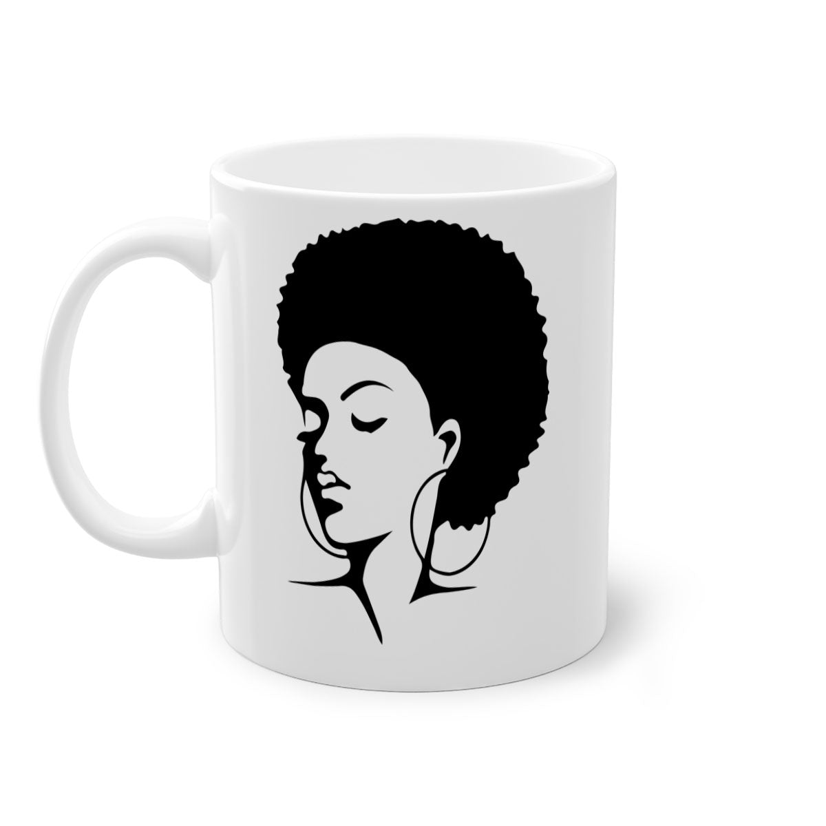 Black Women - Queen 87# Mug with a glossy finish and colored handle, available in multiple colors.