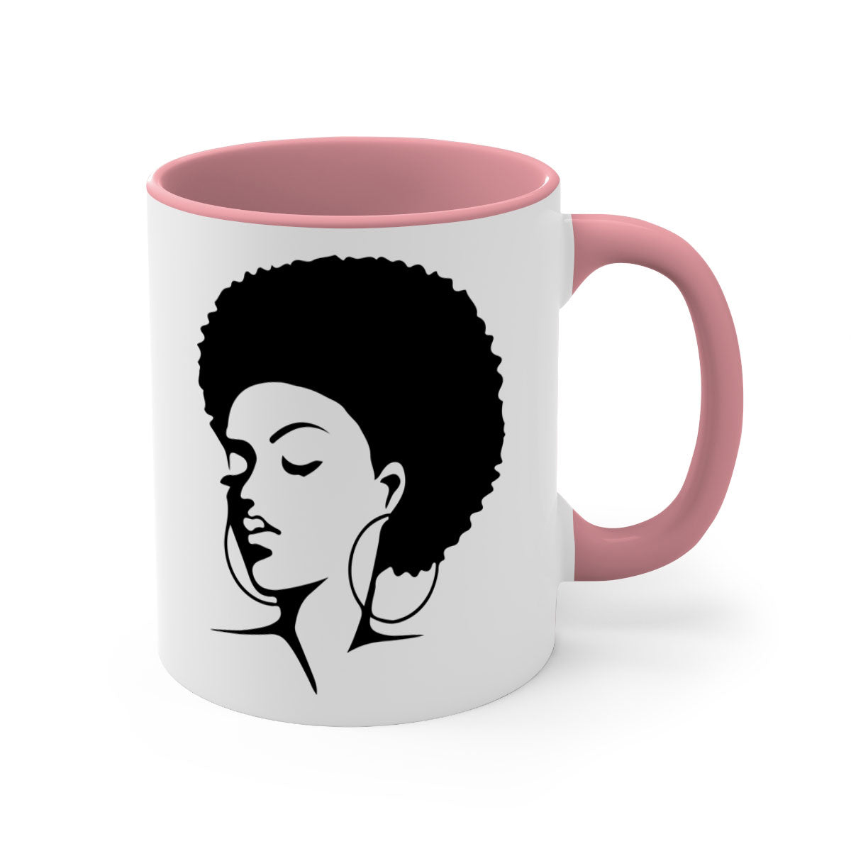 Black Women - Queen 87# Mug with a glossy finish and colored handle, available in multiple colors.