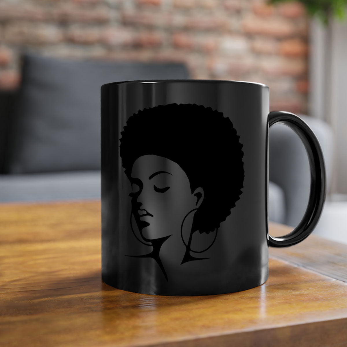 Black Women - Queen 87# Mug with a glossy finish and colored handle, available in multiple colors.