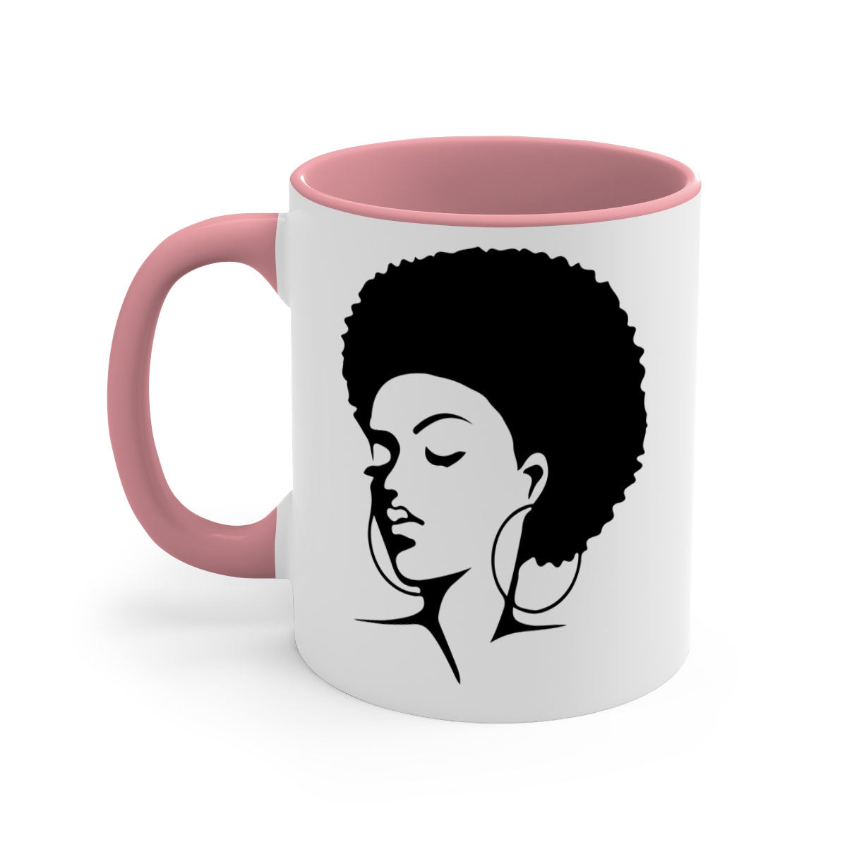 Black Women - Queen 87# Mug with a glossy finish and colored handle, available in multiple colors.