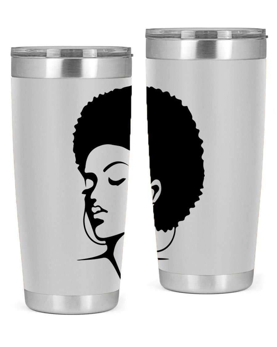 Black Women - Queen 87# Tumbler showcasing a stylish design with double wall vacuum stainless steel and vibrant print.