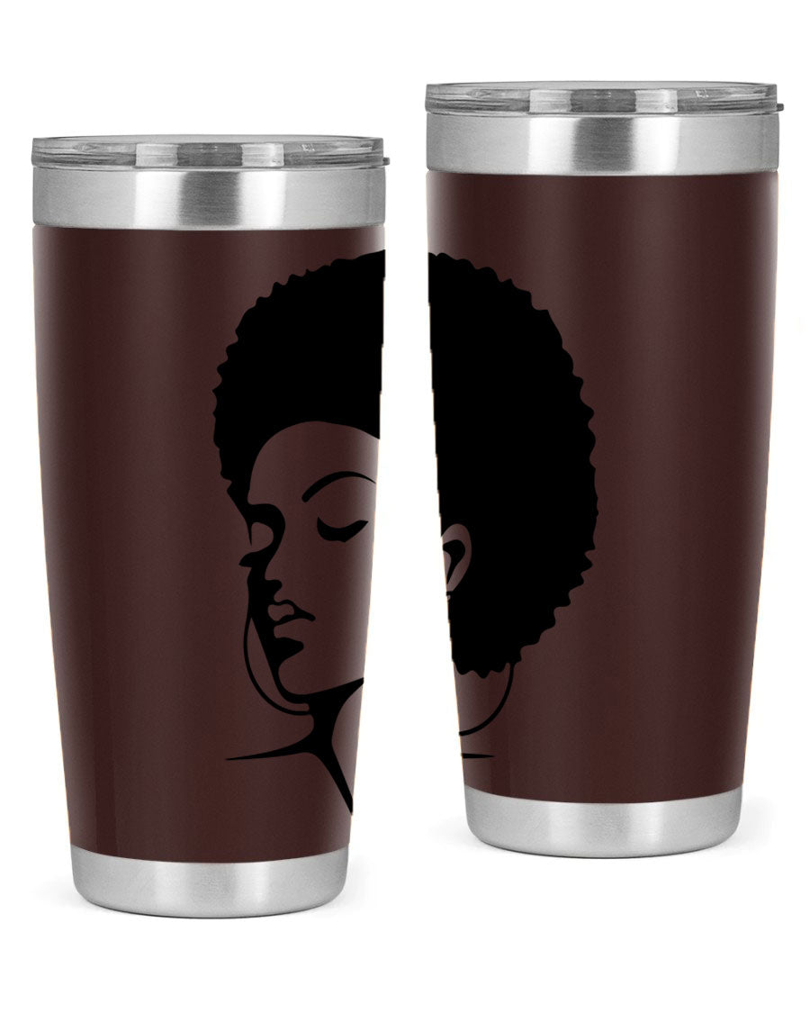 Black Women - Queen 87# Tumbler showcasing a stylish design with double wall vacuum stainless steel and vibrant print.