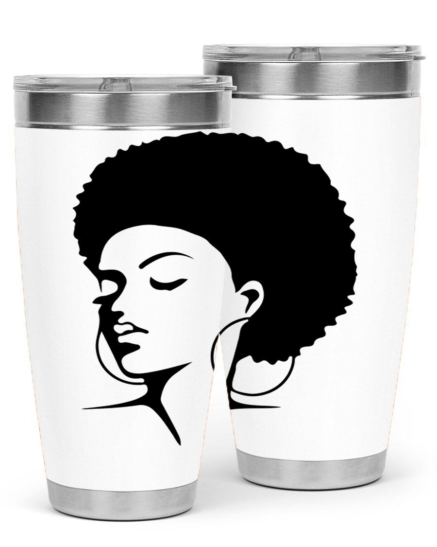 Black Women - Queen 87# Tumbler showcasing a stylish design with double wall vacuum stainless steel and vibrant print.