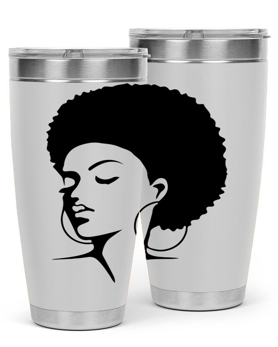 Black Women - Queen 87# Tumbler showcasing a stylish design with double wall vacuum stainless steel and vibrant print.