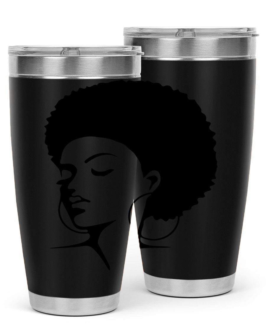 Black Women - Queen 87# Tumbler showcasing a stylish design with double wall vacuum stainless steel and vibrant print.