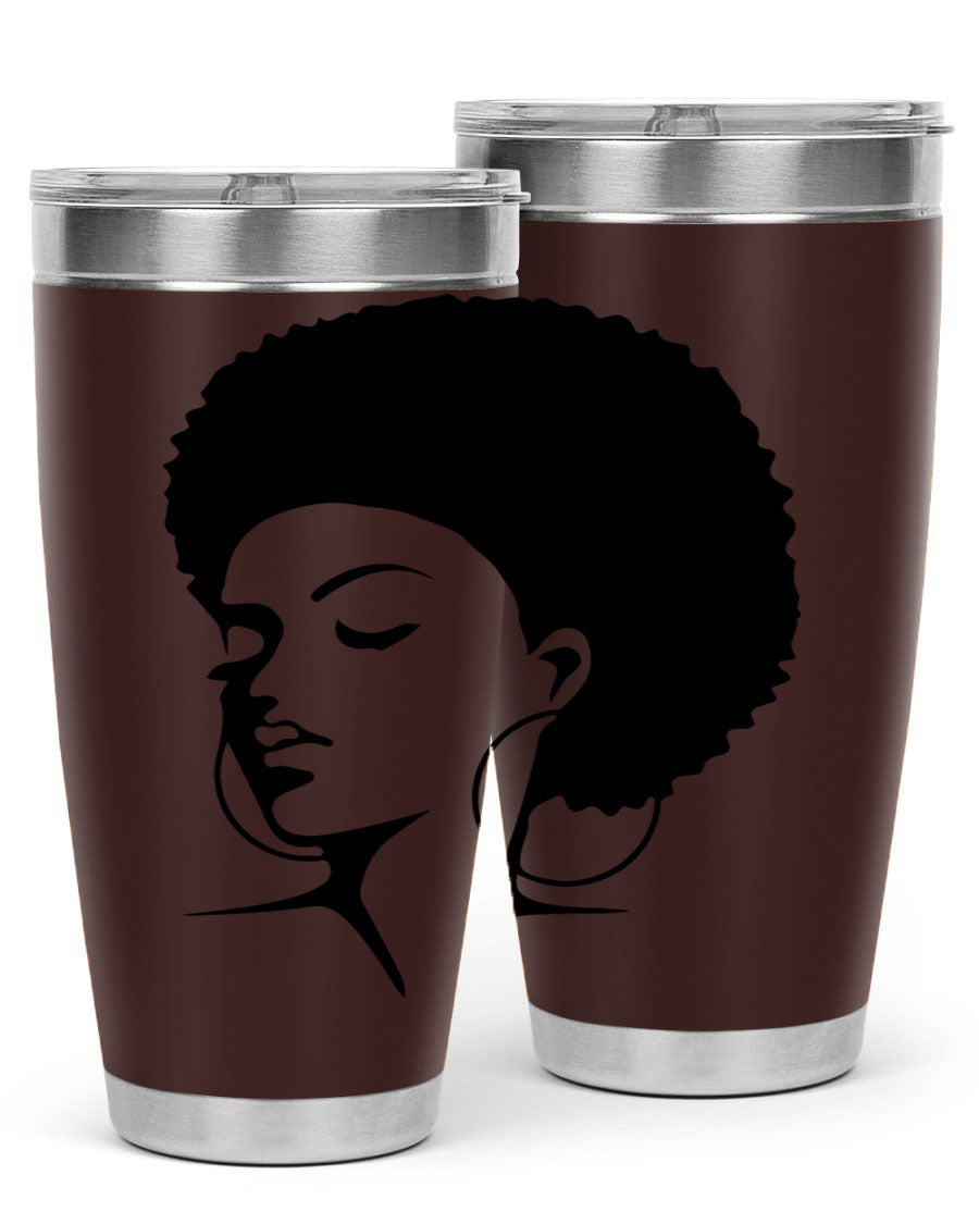 Black Women - Queen 87# Tumbler showcasing a stylish design with double wall vacuum stainless steel and vibrant print.