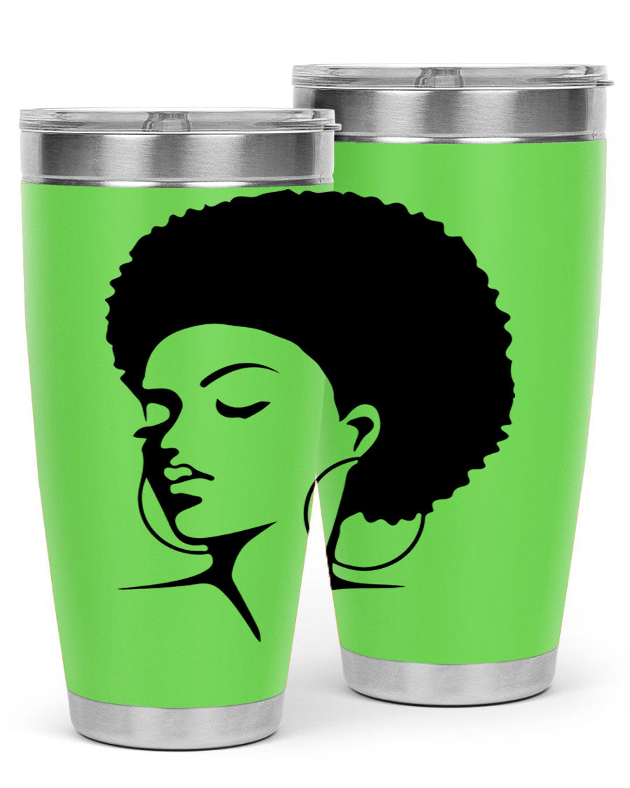 Black Women - Queen 87# Tumbler showcasing a stylish design with double wall vacuum stainless steel and vibrant print.