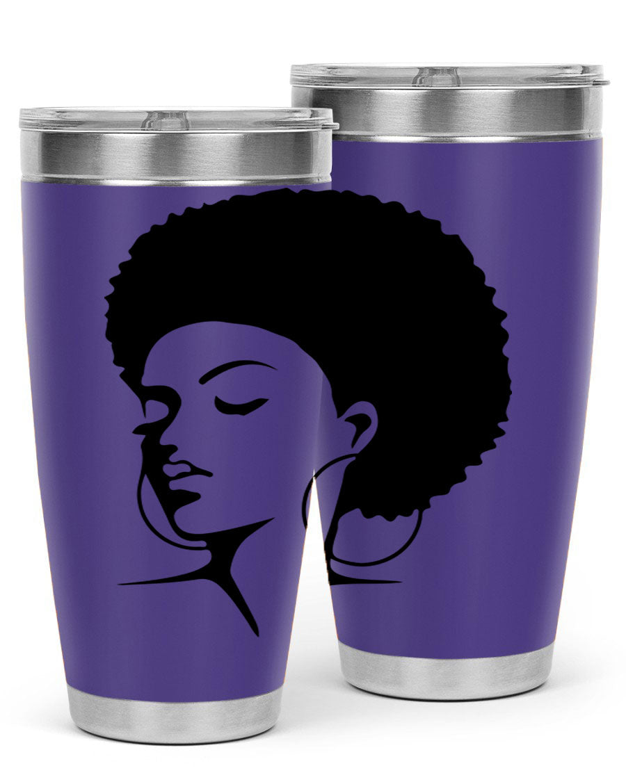 Black Women - Queen 87# Tumbler showcasing a stylish design with double wall vacuum stainless steel and vibrant print.