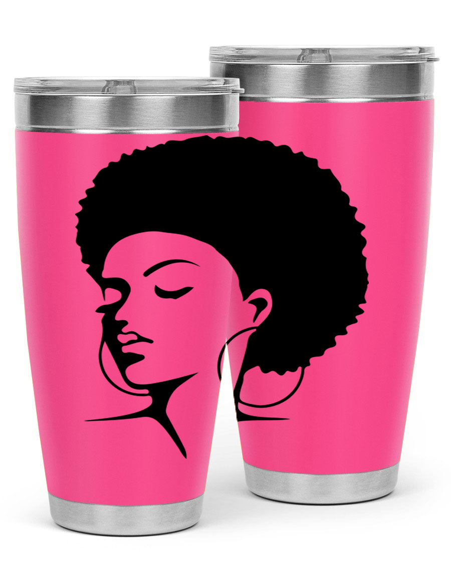 Black Women - Queen 87# Tumbler showcasing a stylish design with double wall vacuum stainless steel and vibrant print.