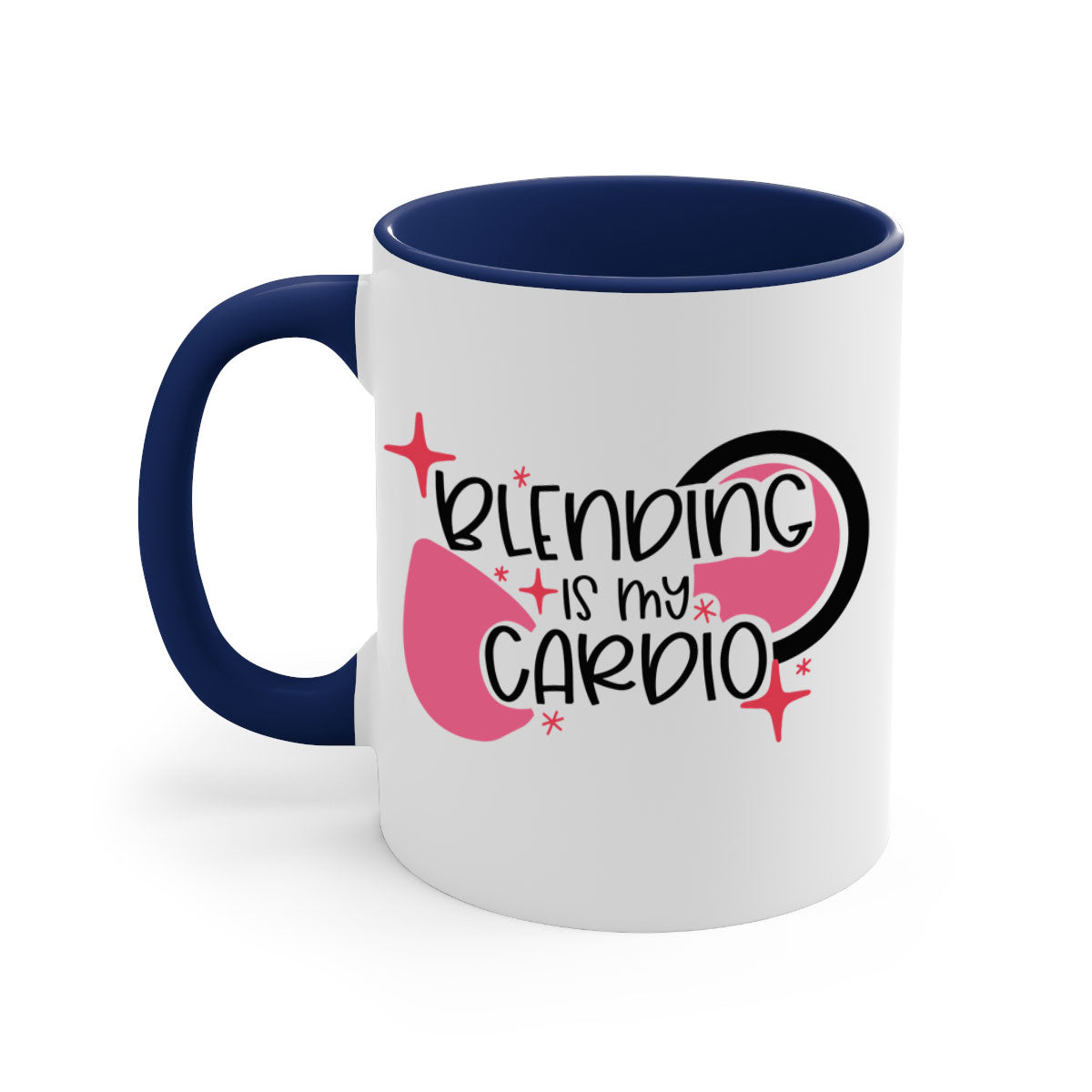 Blending Is My Cardio Style 128# Mug with colorful handle and glossy finish, available in multiple colors.