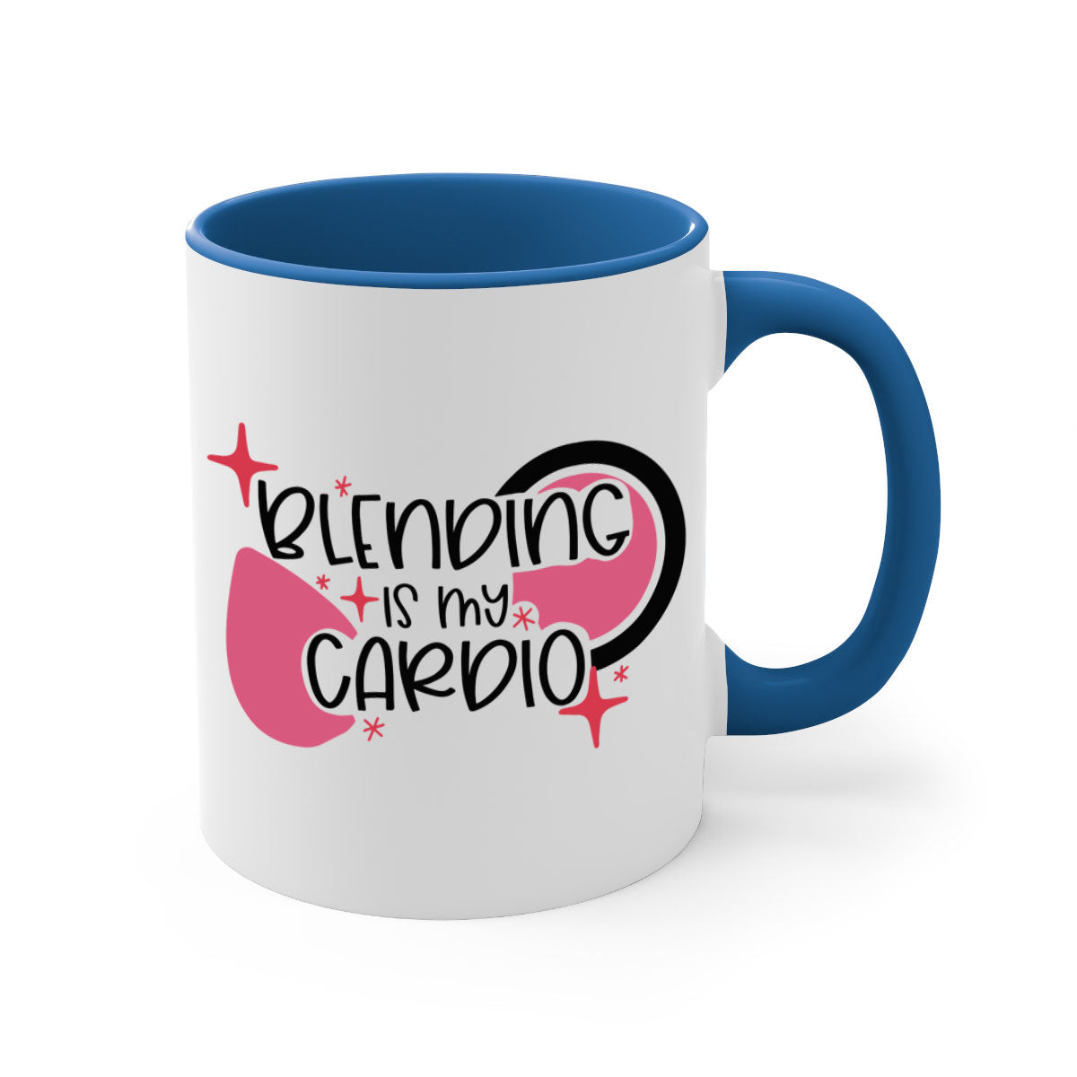 Blending Is My Cardio Style 128# Mug with colorful handle and glossy finish, available in multiple colors.