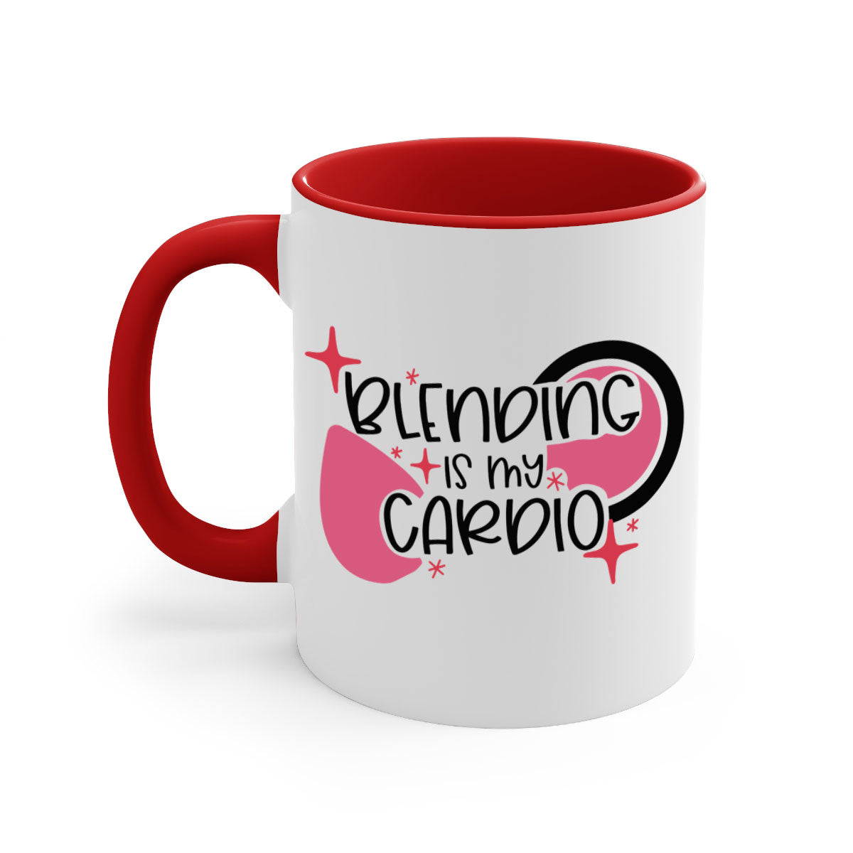 Blending Is My Cardio Style 128# Mug with colorful handle and glossy finish, available in multiple colors.