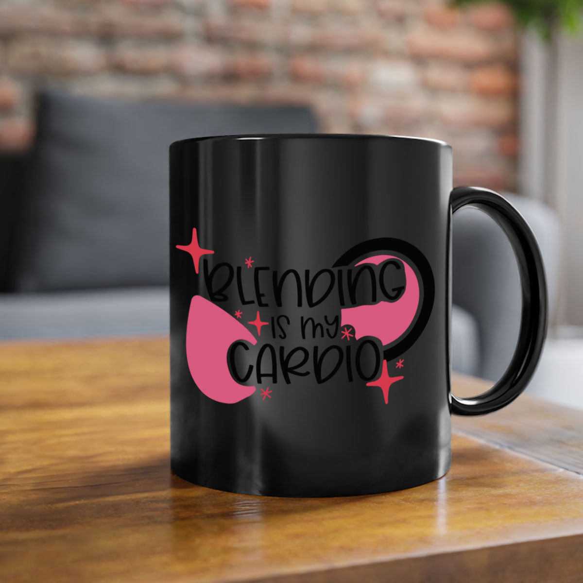 Blending Is My Cardio Style 128# Mug with colorful handle and glossy finish, available in multiple colors.