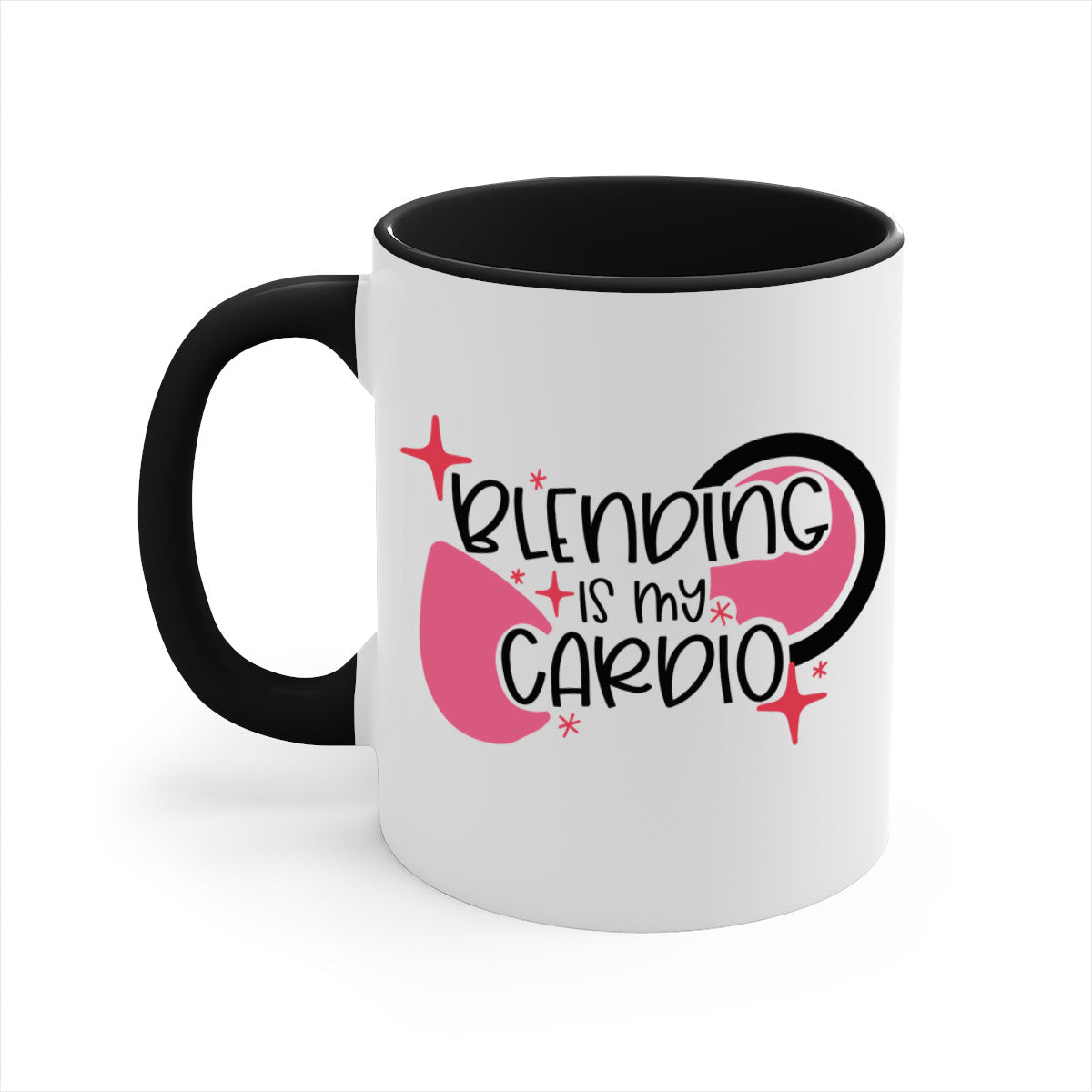 Blending Is My Cardio Style 128# Mug with colorful handle and glossy finish, available in multiple colors.