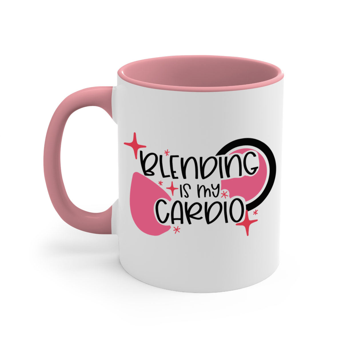 Blending Is My Cardio Style 128# Mug with colorful handle and glossy finish, available in multiple colors.