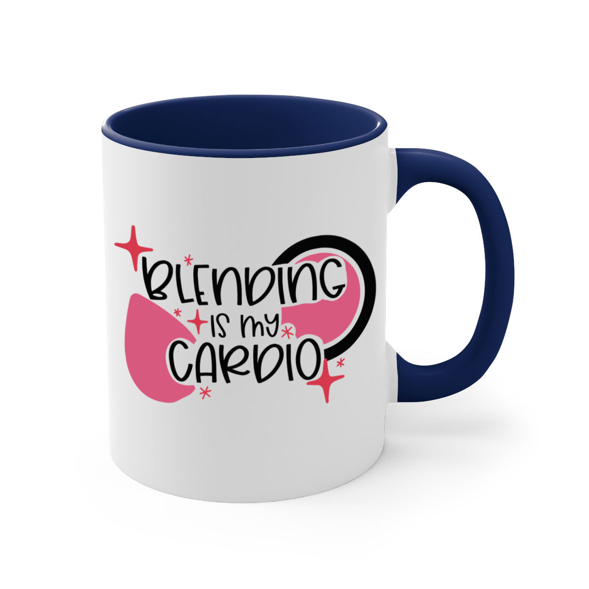 Blending Is My Cardio Style 128# Mug with colorful handle and glossy finish, available in multiple colors.