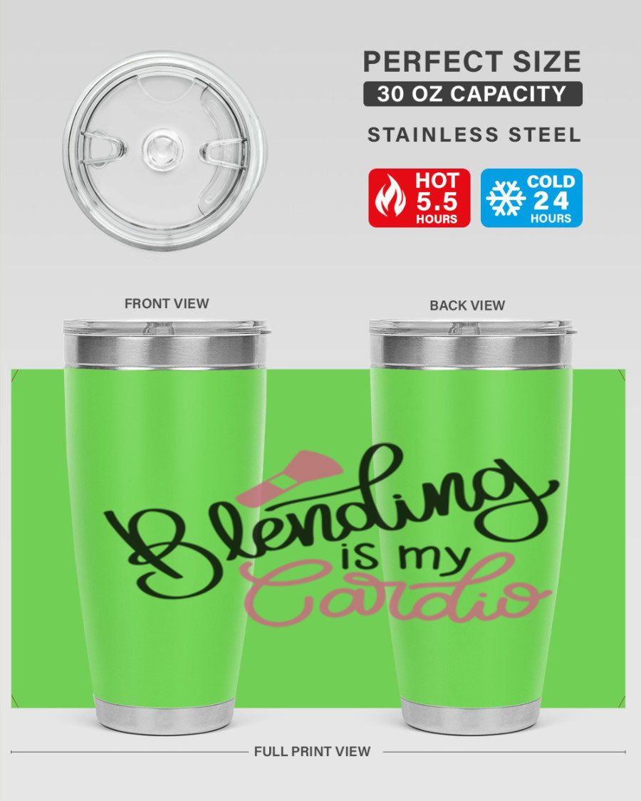 Blending is my Cardio Style 129# Tumbler in stainless steel with a stylish design, perfect for hot and cold beverages.