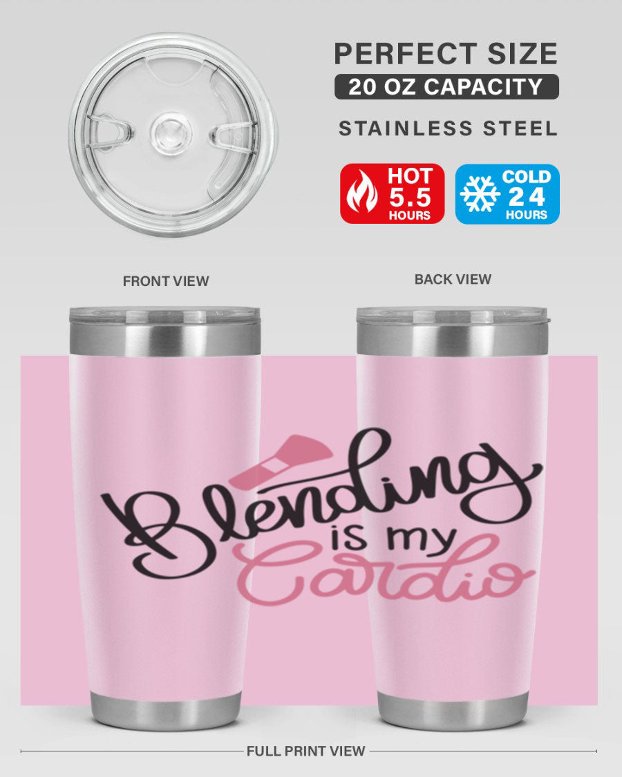 Blending is my Cardio Style 129# Tumbler in stainless steel with a stylish design, perfect for hot and cold beverages.