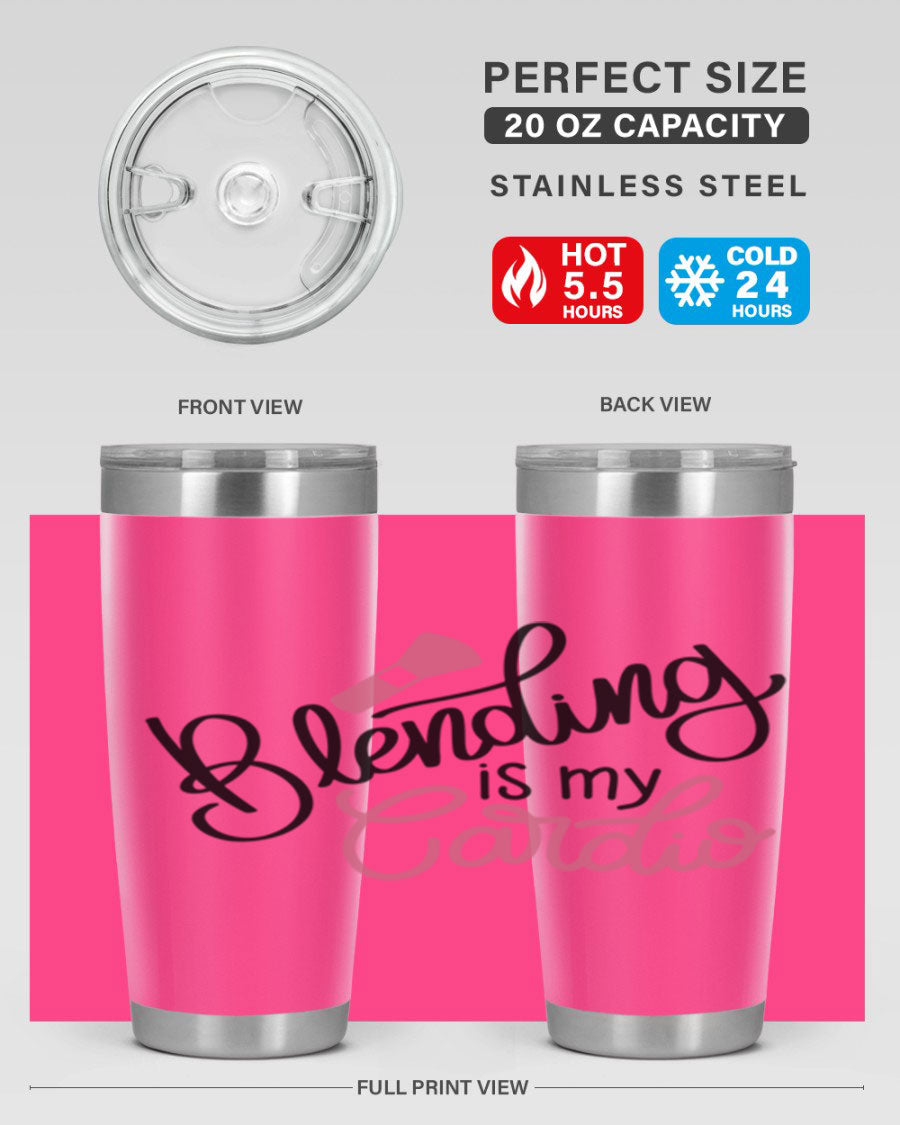 Blending is my Cardio Style 129# Tumbler in stainless steel with a stylish design, perfect for hot and cold beverages.