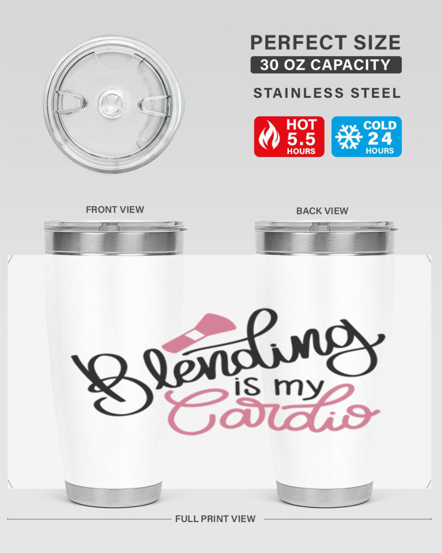 Blending is my Cardio Style 129# Tumbler in stainless steel with a stylish design, perfect for hot and cold beverages.