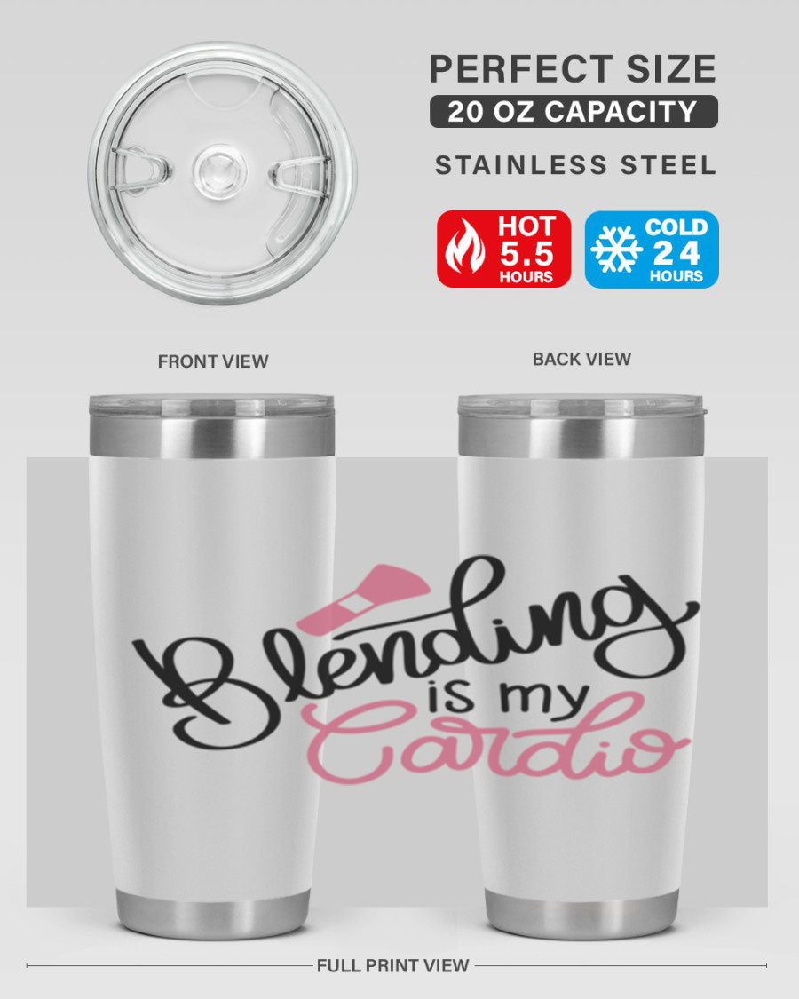 Blending is my Cardio Style 129# Tumbler in stainless steel with a stylish design, perfect for hot and cold beverages.