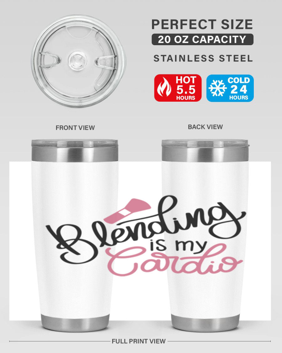 Blending is my Cardio Style 129# Tumbler in stainless steel with a stylish design, perfect for hot and cold beverages.