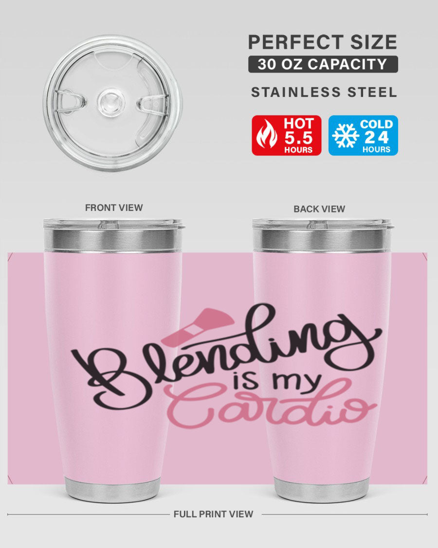 Blending is my Cardio Style 129# Tumbler in stainless steel with a stylish design, perfect for hot and cold beverages.