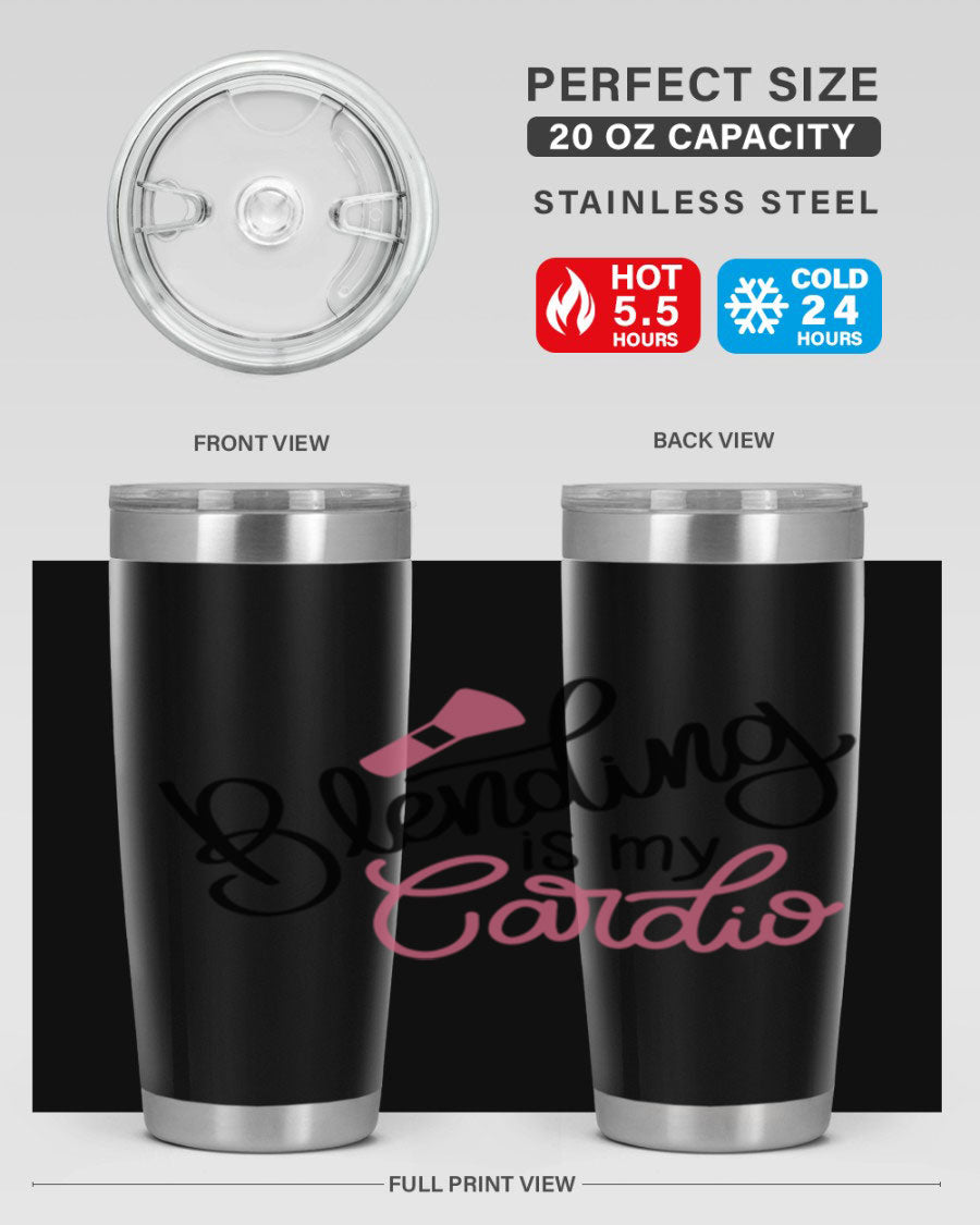 Blending is my Cardio Style 129# Tumbler in stainless steel with a stylish design, perfect for hot and cold beverages.