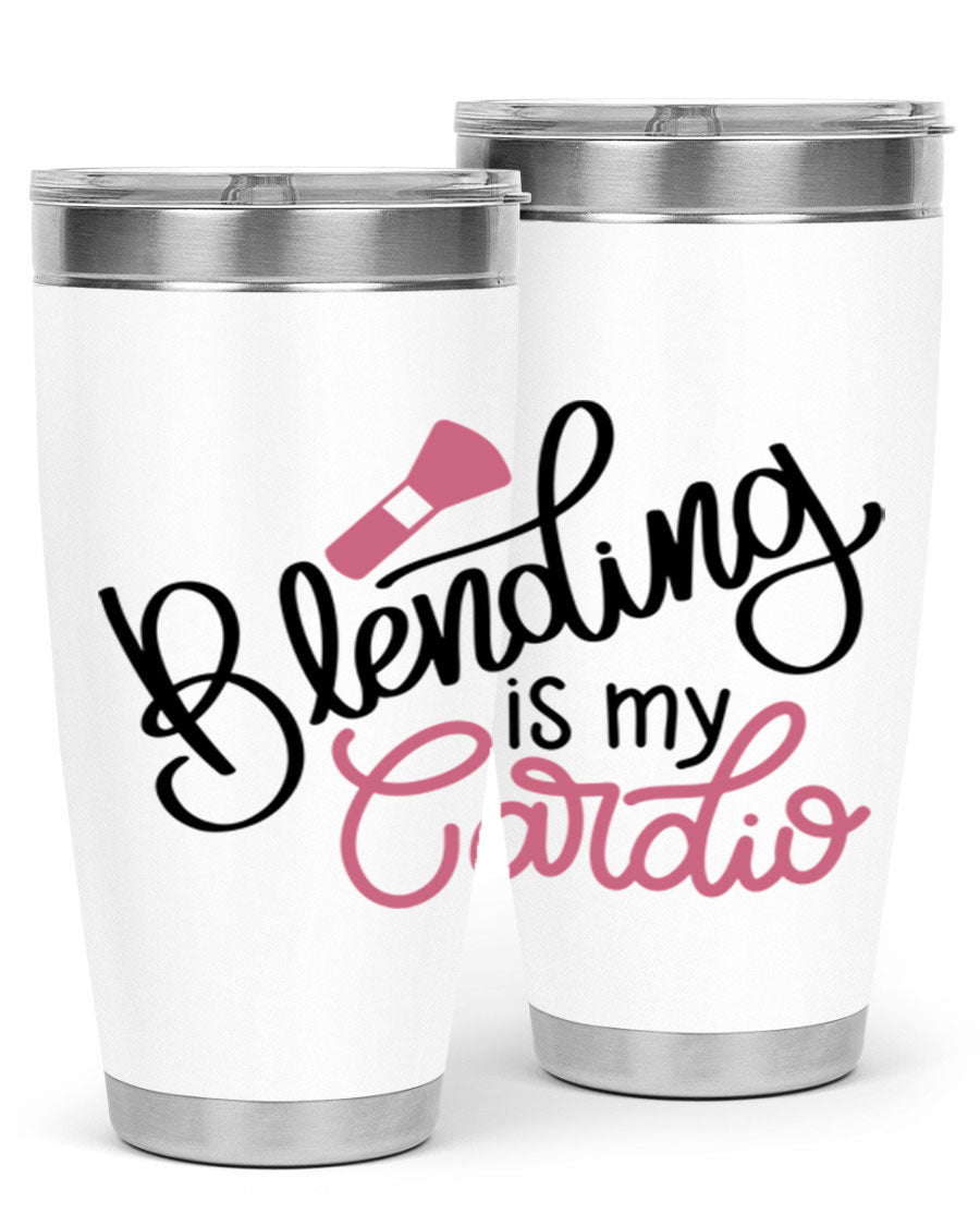 Blending is my Cardio Style 129# Tumbler in stainless steel with a stylish design, perfect for hot and cold beverages.