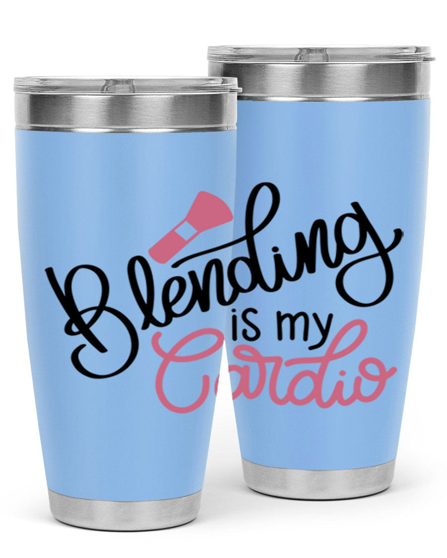 Blending is my Cardio Style 129# Tumbler in stainless steel with a stylish design, perfect for hot and cold beverages.