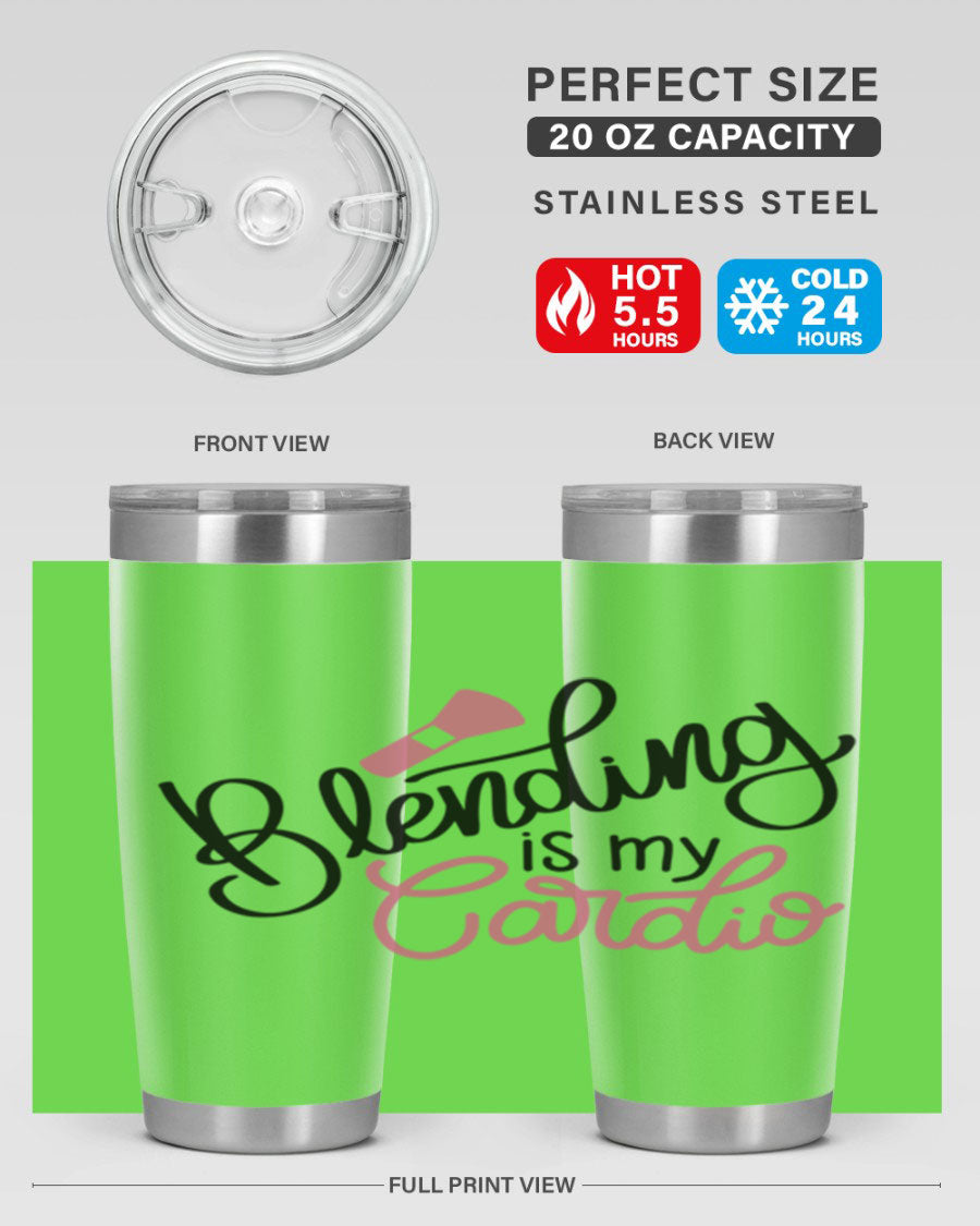 Blending is my Cardio Style 129# Tumbler in stainless steel with a stylish design, perfect for hot and cold beverages.