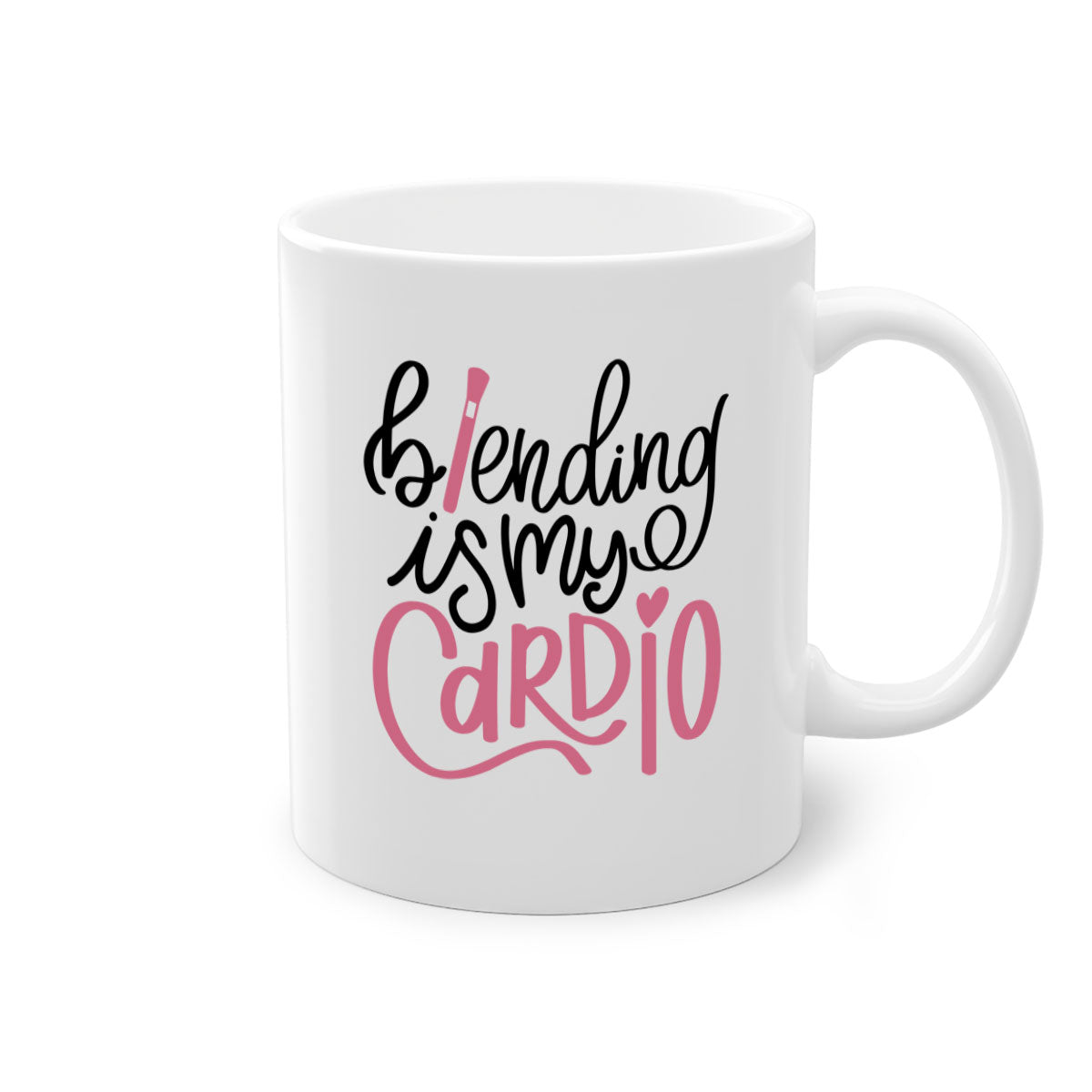 Blending is my Cardio Style 130# Mug with a glossy finish, featuring a colored handle and interior, available in multiple colors.