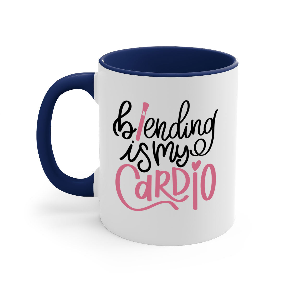 Blending is my Cardio Style 130# Mug with a glossy finish, featuring a colored handle and interior, available in multiple colors.