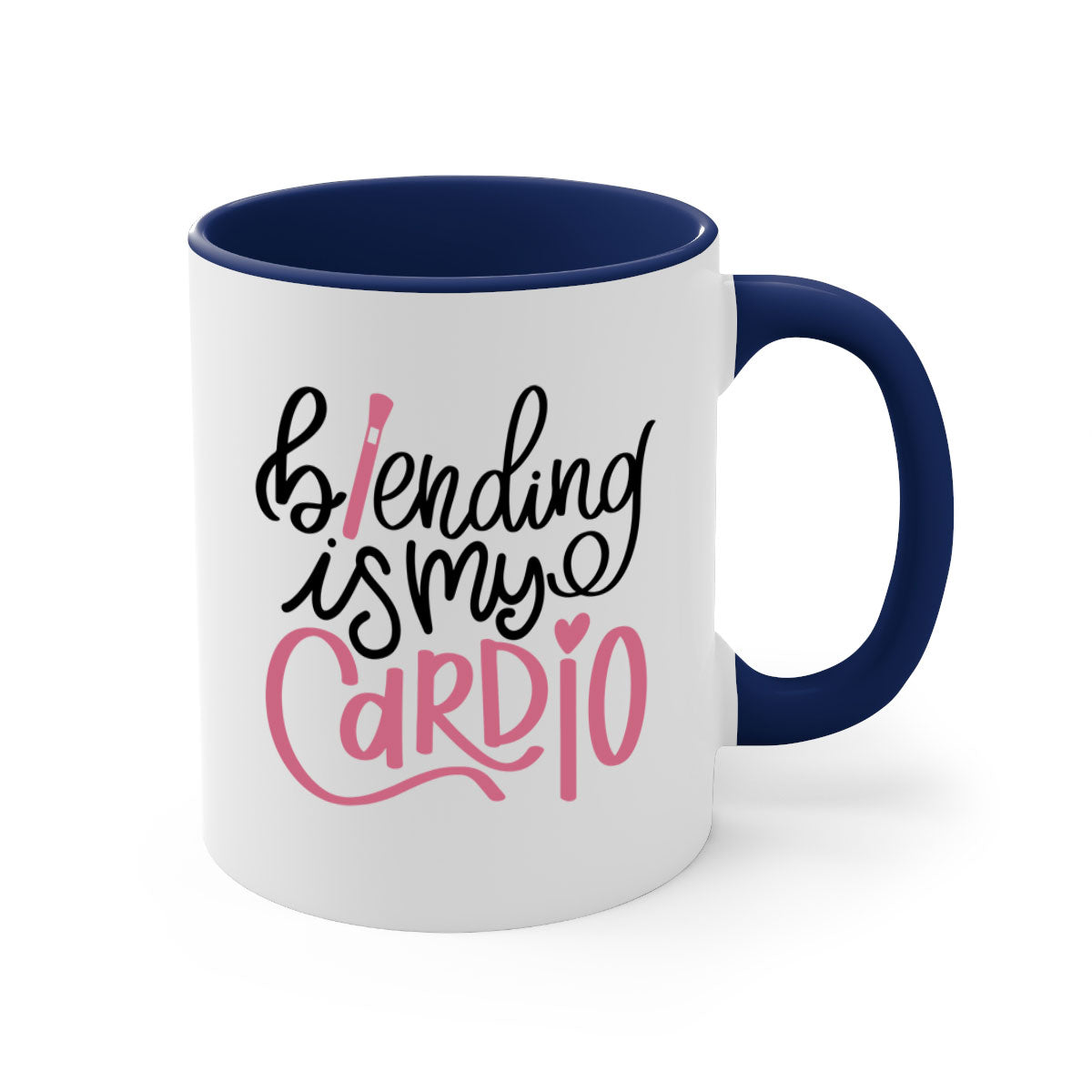 Blending is my Cardio Style 130# Mug with a glossy finish, featuring a colored handle and interior, available in multiple colors.