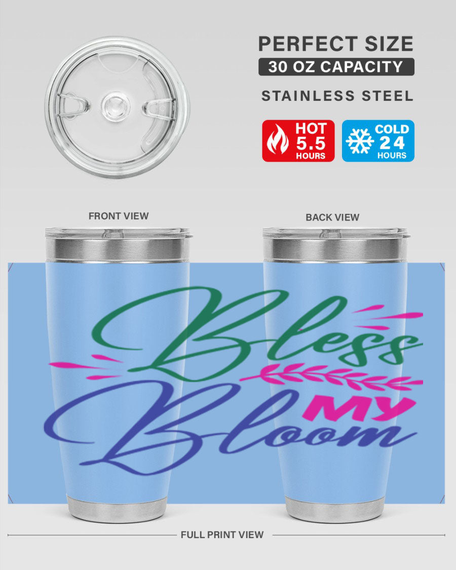 Bless My Bloom 37# Spring Tumbler, a stylish 20oz double wall vacuum stainless steel tumbler with a vibrant spring design.