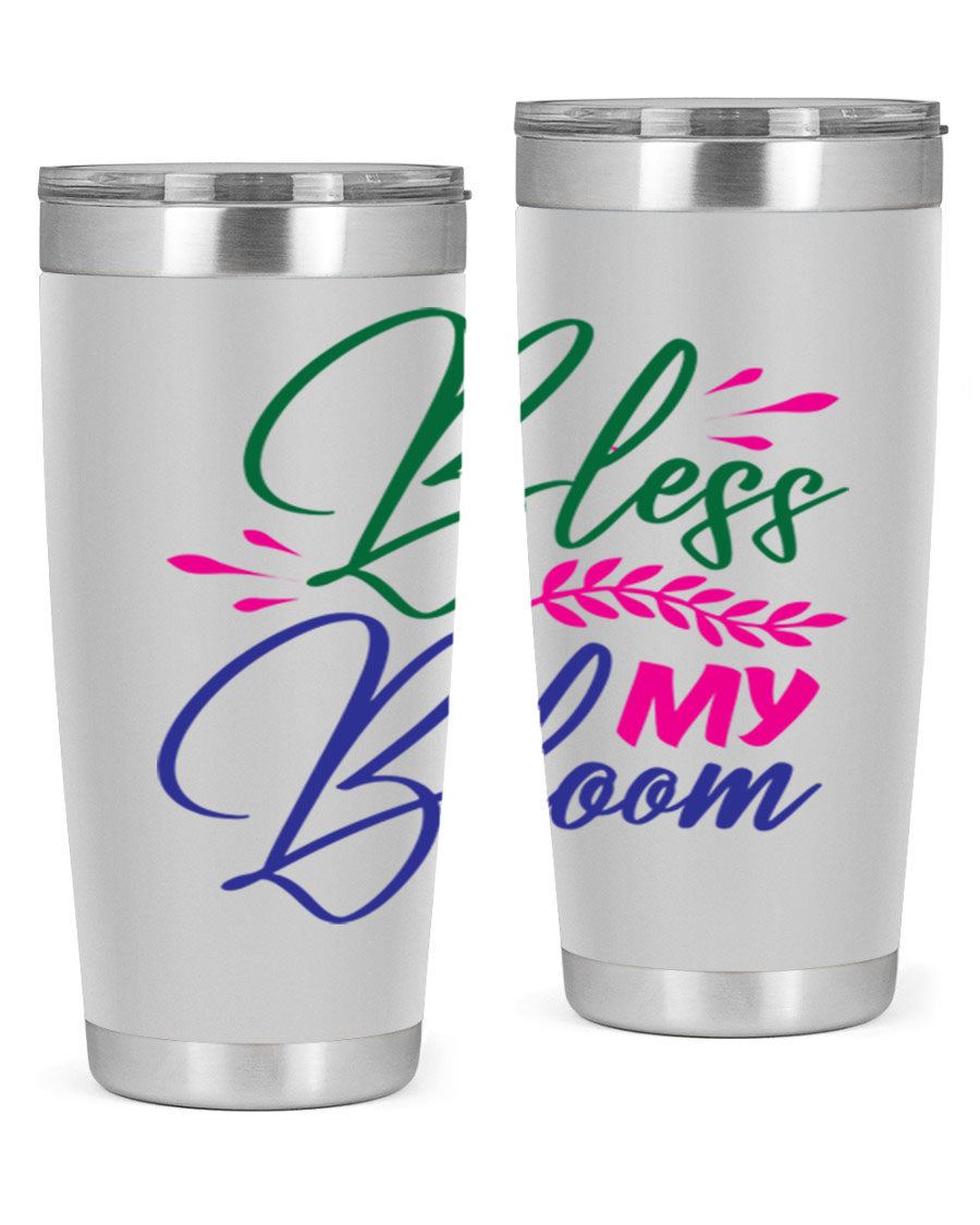 Bless My Bloom 37# Spring Tumbler, a stylish 20oz double wall vacuum stainless steel tumbler with a vibrant spring design.