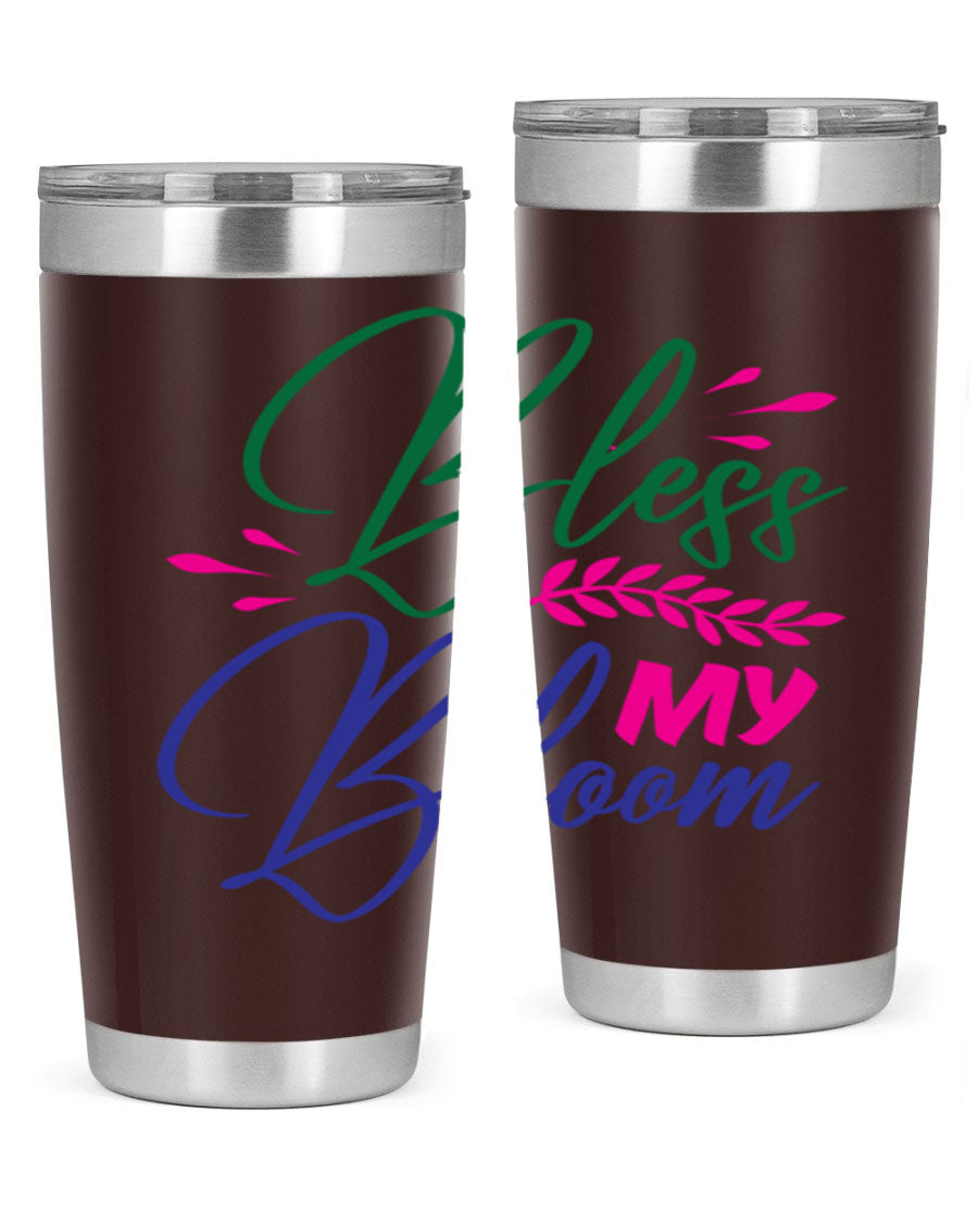 Bless My Bloom 37# Spring Tumbler, a stylish 20oz double wall vacuum stainless steel tumbler with a vibrant spring design.