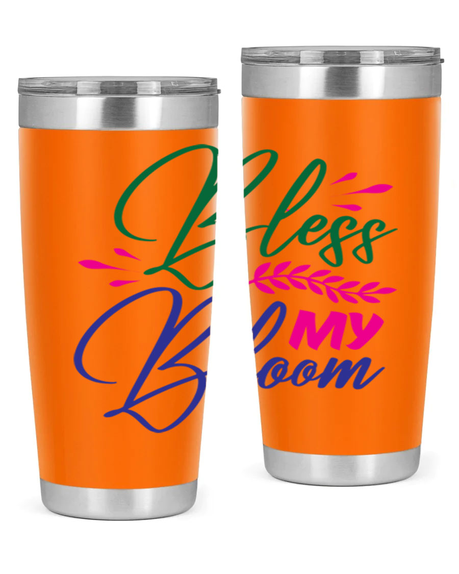 Bless My Bloom 37# Spring Tumbler, a stylish 20oz double wall vacuum stainless steel tumbler with a vibrant spring design.