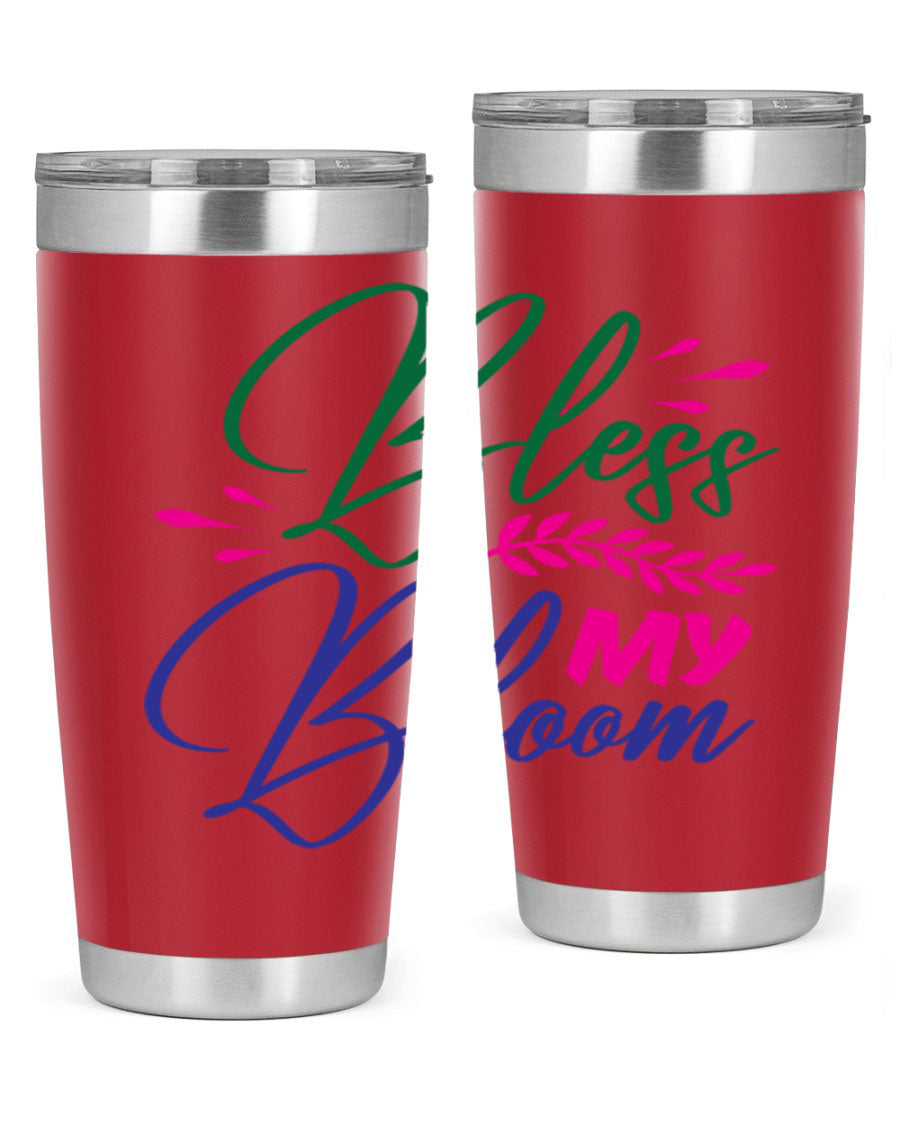 Bless My Bloom 37# Spring Tumbler, a stylish 20oz double wall vacuum stainless steel tumbler with a vibrant spring design.