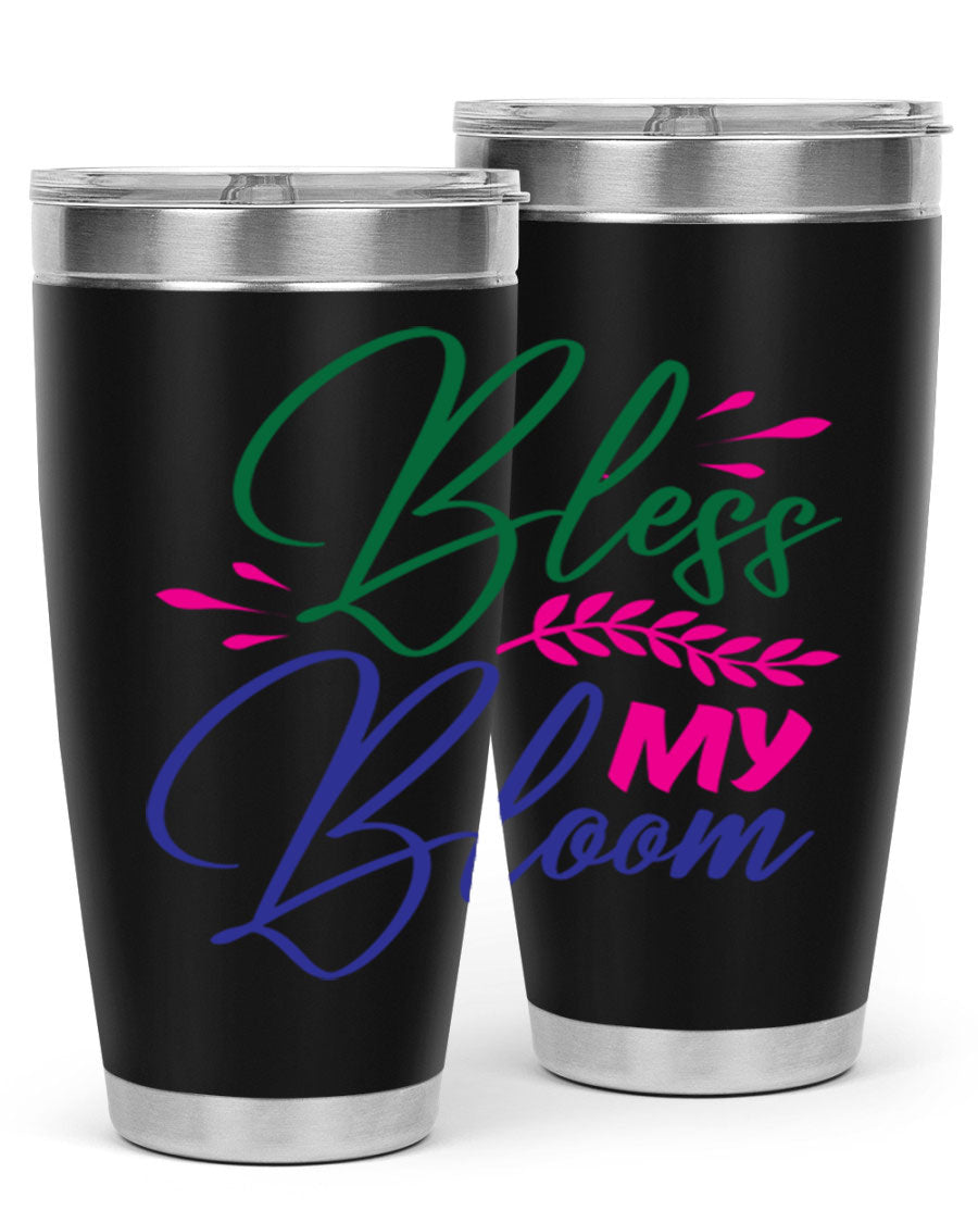 Bless My Bloom 37# Spring Tumbler, a stylish 20oz double wall vacuum stainless steel tumbler with a vibrant spring design.