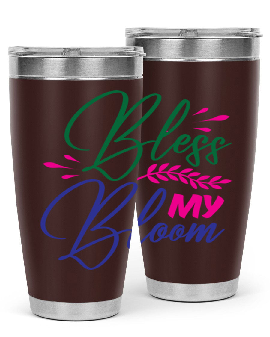 Bless My Bloom 37# Spring Tumbler, a stylish 20oz double wall vacuum stainless steel tumbler with a vibrant spring design.