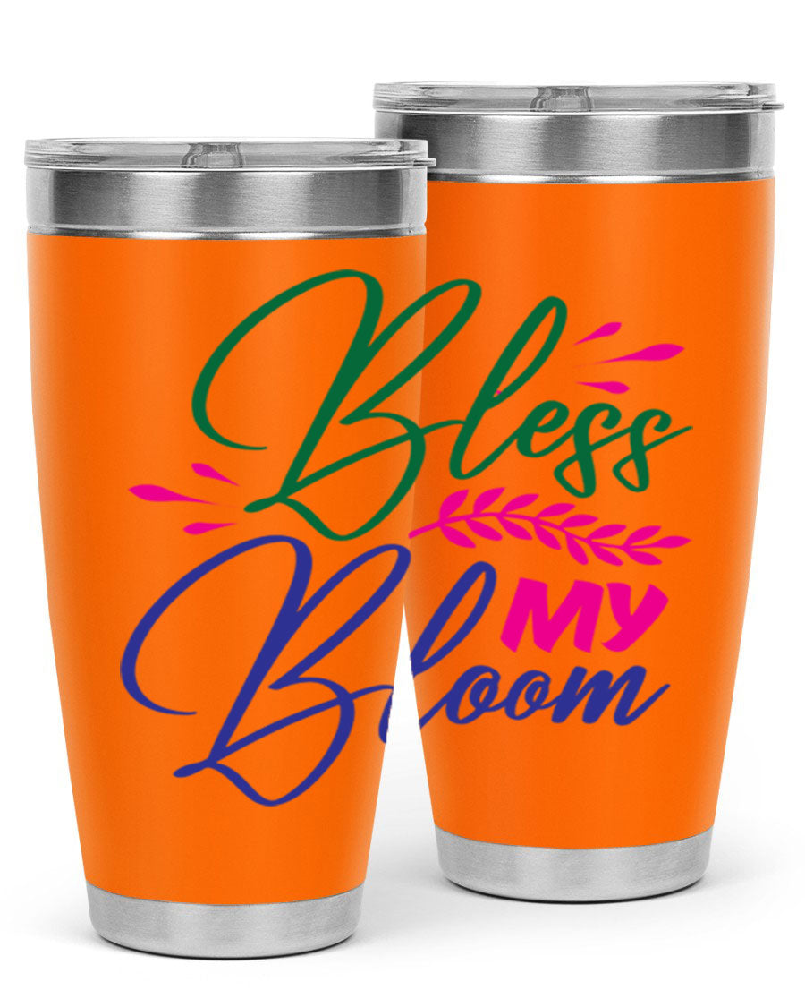 Bless My Bloom 37# Spring Tumbler, a stylish 20oz double wall vacuum stainless steel tumbler with a vibrant spring design.