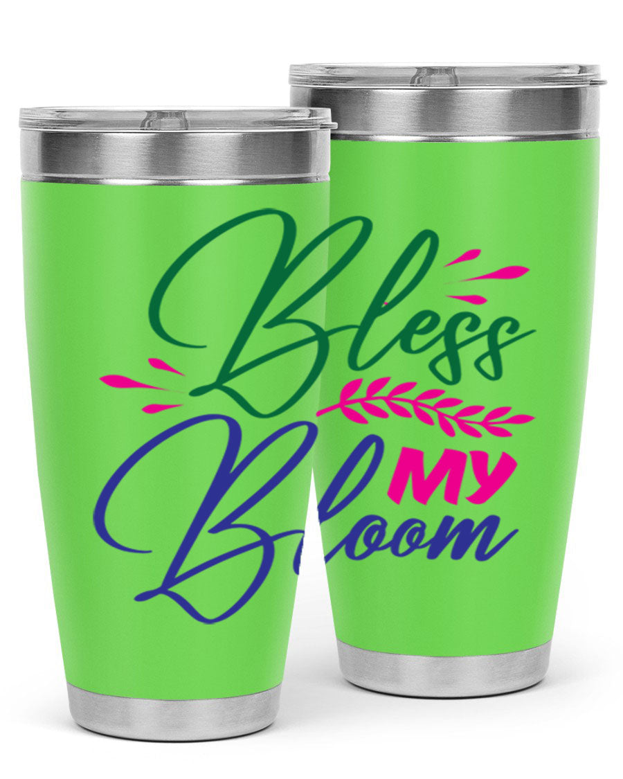 Bless My Bloom 37# Spring Tumbler, a stylish 20oz double wall vacuum stainless steel tumbler with a vibrant spring design.