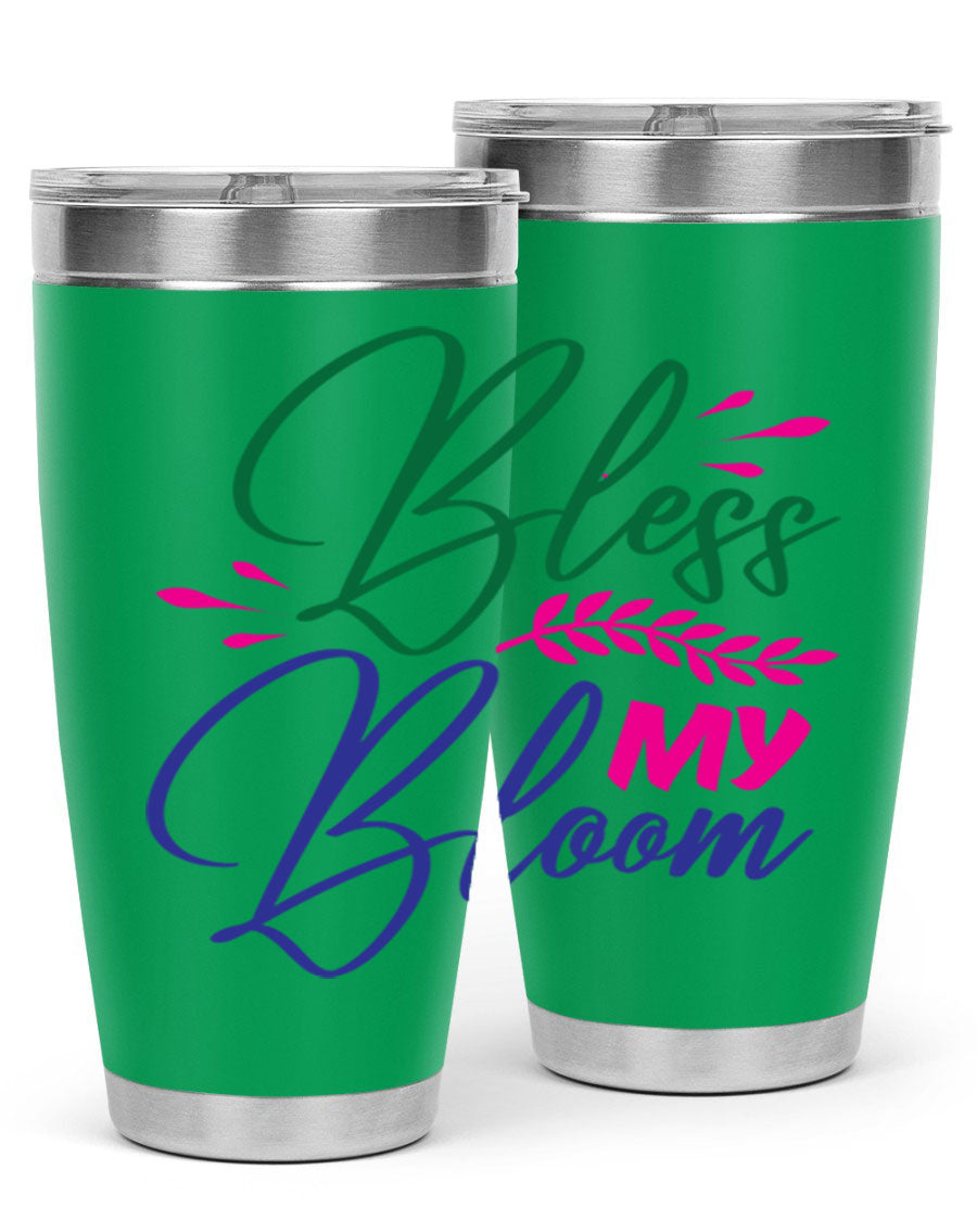 Bless My Bloom 37# Spring Tumbler, a stylish 20oz double wall vacuum stainless steel tumbler with a vibrant spring design.