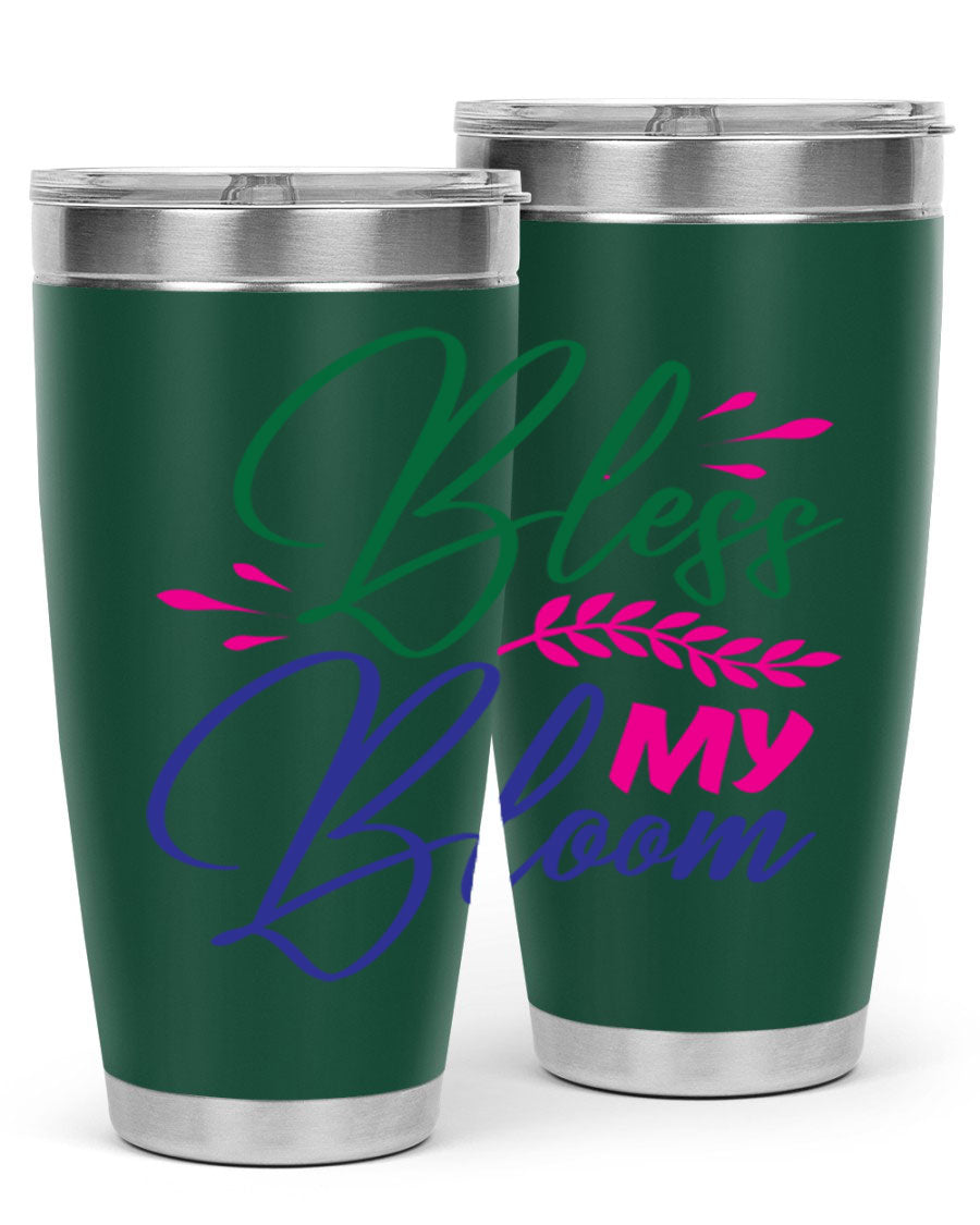 Bless My Bloom 37# Spring Tumbler, a stylish 20oz double wall vacuum stainless steel tumbler with a vibrant spring design.